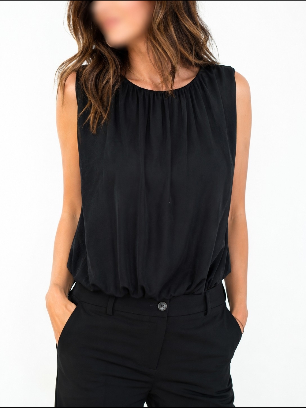 👕2 for 15$ Or 3 for 20$👕Suzy Shier Black Sleeveless Cropped Blouse